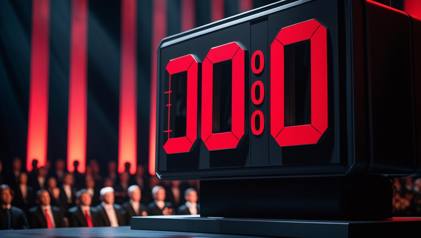 Countdown timer helping manage time during high-stakes conference panel