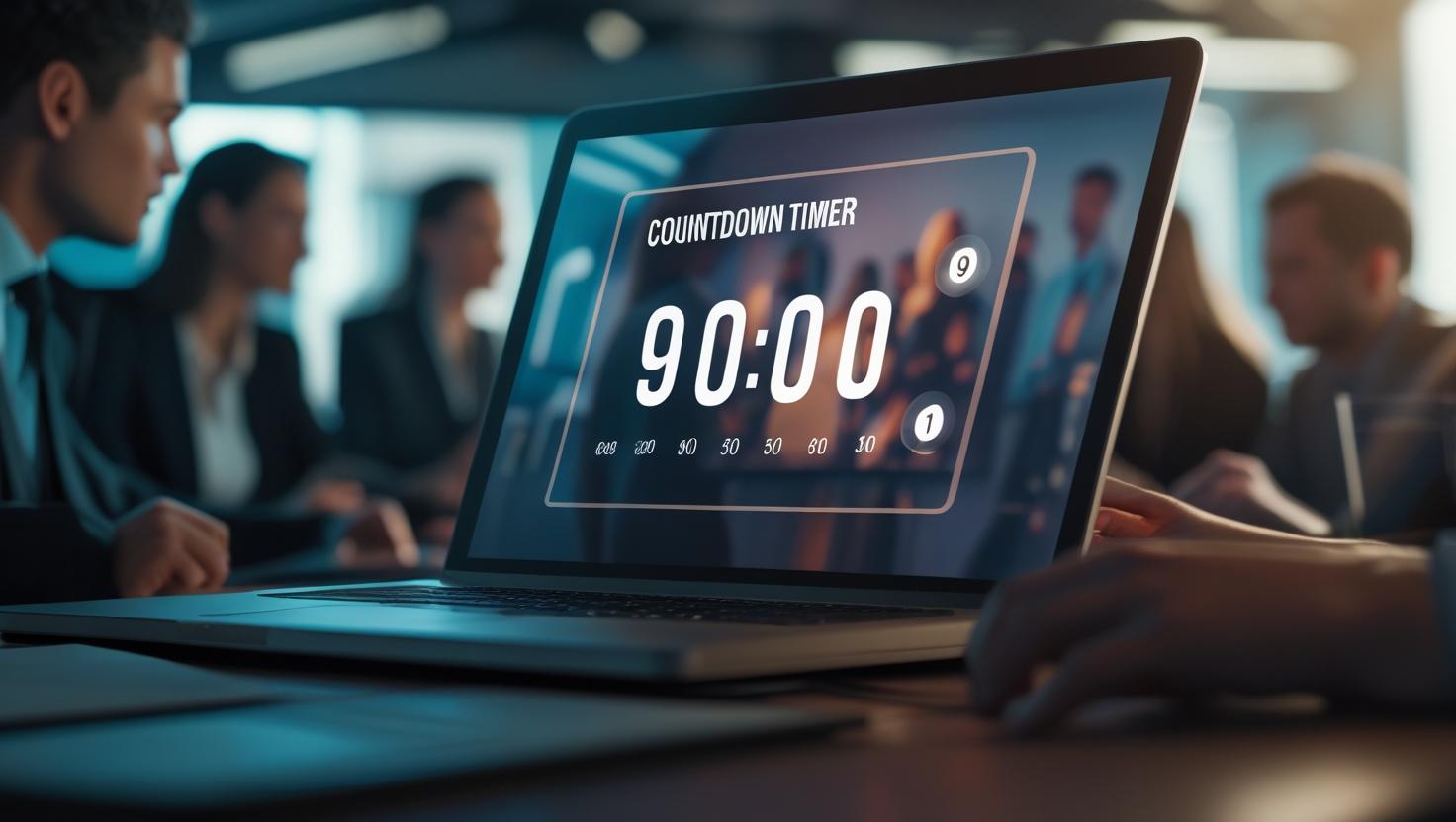 Countdown timer enhancing webinar engagement by showing time remaining