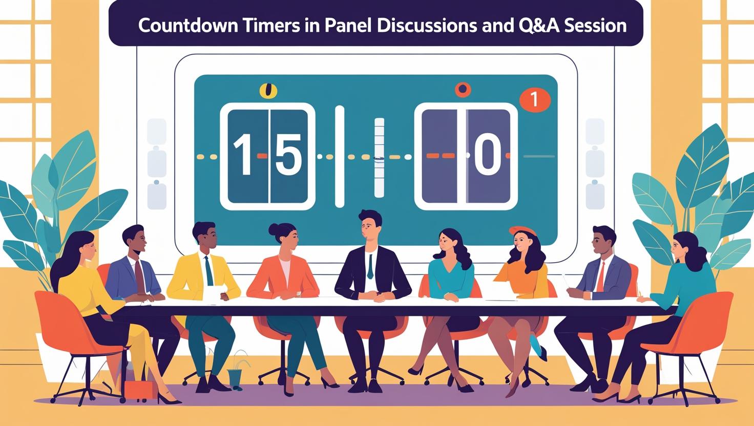 Digital countdown timer ensuring on-time transitions during a live panel discussion